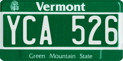 VT license plate YCA526