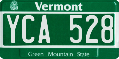 VT license plate YCA528