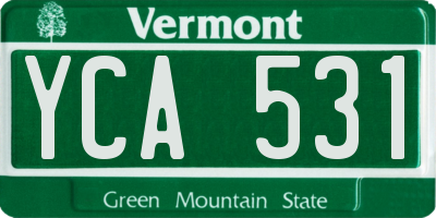 VT license plate YCA531