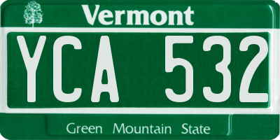 VT license plate YCA532