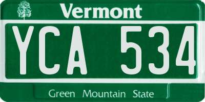 VT license plate YCA534