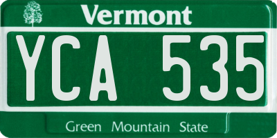 VT license plate YCA535