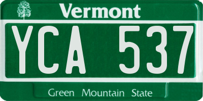 VT license plate YCA537