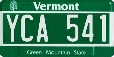 VT license plate YCA541