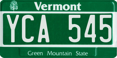 VT license plate YCA545