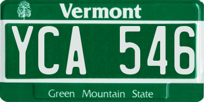 VT license plate YCA546