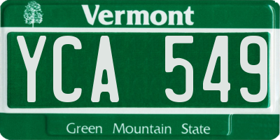 VT license plate YCA549