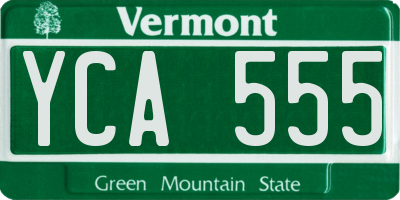 VT license plate YCA555
