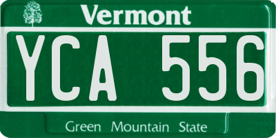VT license plate YCA556