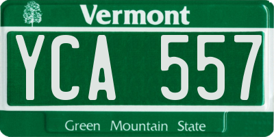 VT license plate YCA557