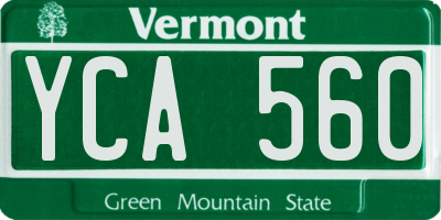 VT license plate YCA560