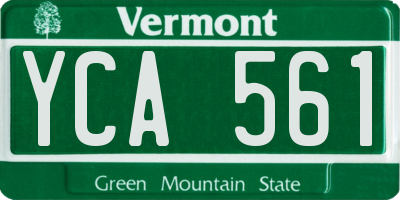 VT license plate YCA561