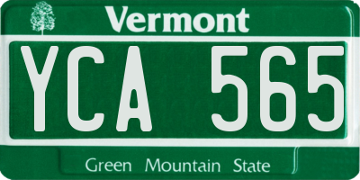 VT license plate YCA565