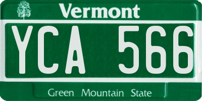 VT license plate YCA566
