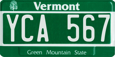 VT license plate YCA567