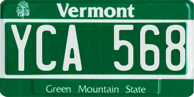 VT license plate YCA568