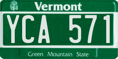 VT license plate YCA571