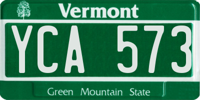 VT license plate YCA573