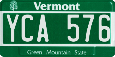VT license plate YCA576