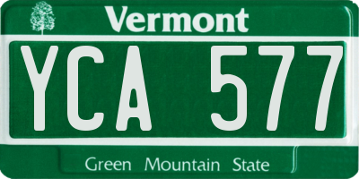 VT license plate YCA577