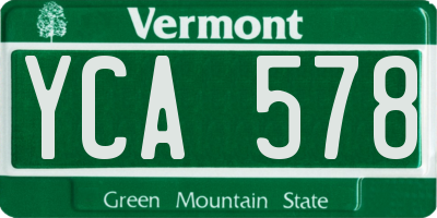 VT license plate YCA578