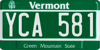 VT license plate YCA581