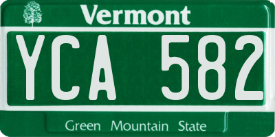 VT license plate YCA582