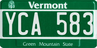 VT license plate YCA583