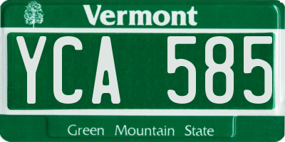 VT license plate YCA585