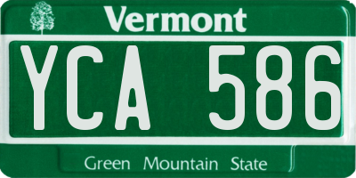 VT license plate YCA586
