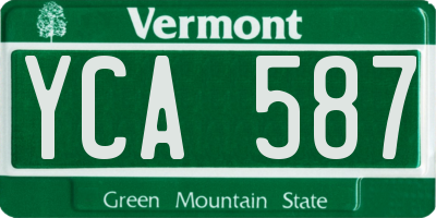 VT license plate YCA587