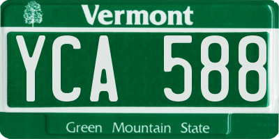 VT license plate YCA588
