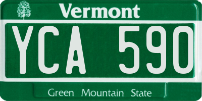 VT license plate YCA590
