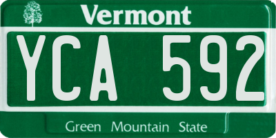 VT license plate YCA592
