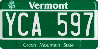 VT license plate YCA597