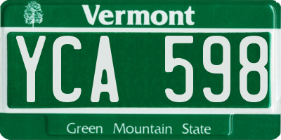 VT license plate YCA598