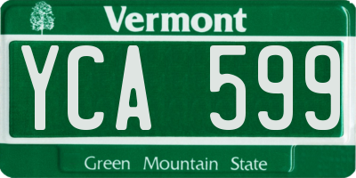 VT license plate YCA599