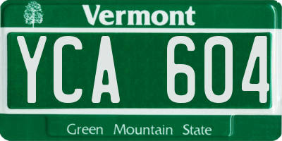 VT license plate YCA604