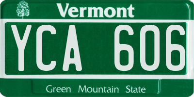 VT license plate YCA606