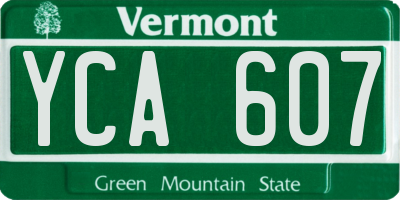 VT license plate YCA607