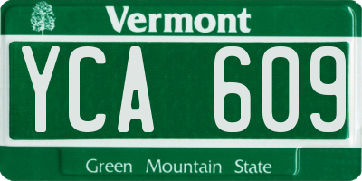VT license plate YCA609