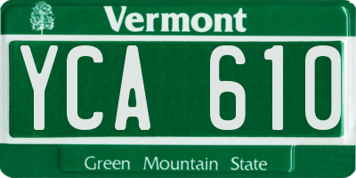 VT license plate YCA610