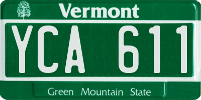 VT license plate YCA611
