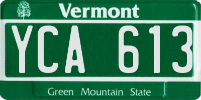 VT license plate YCA613