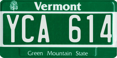 VT license plate YCA614