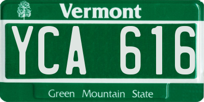 VT license plate YCA616