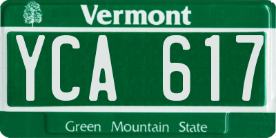 VT license plate YCA617