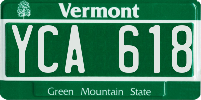 VT license plate YCA618