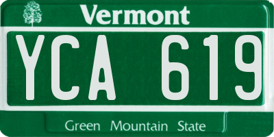 VT license plate YCA619