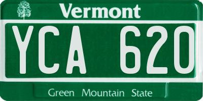 VT license plate YCA620